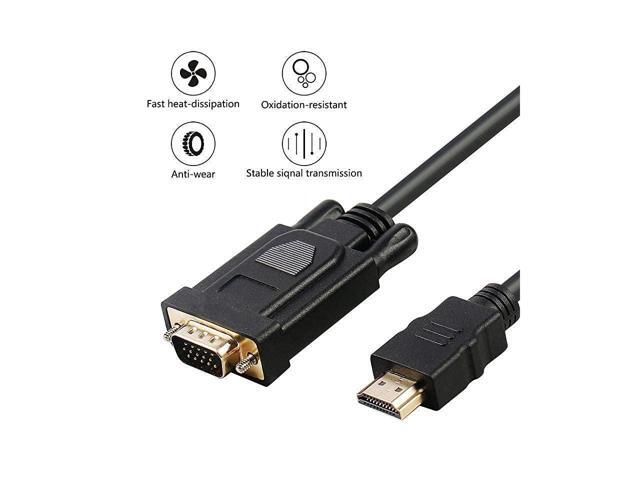 HDMI to VGA GoldPlated HDMI to VGA 6 Feet Cable Male to Male Compatible for Computer Desktop Laptop PC Monitor Projector HDTV Raspberry Pi Roku...