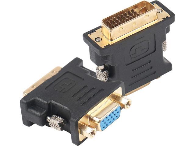 DVI-I to VGA Adapter, 2 Pack DVI 24+5 to VGA Male to Female Adapter with Gold Plated Cord