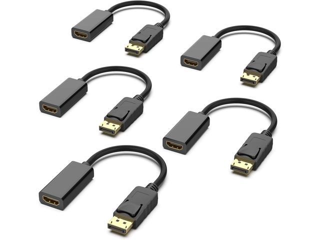 4K DisplayPort to HDMI Adapter, Uni-Directional DP 1.2 Computer to HDMI 1.4 Screen Gold-Plated DP Display Port to HDMI Adapter (Male to Female). photo