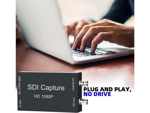 SDI to USB Capture Card Video Converter Adapter 1080P SDI Input to USB 3.0 Output for Live Streaming Mini Converter SDI-Compatible Video and Audio...