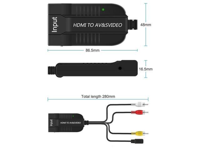 HDMI to AV and S-Video Converter HDMI to Male CVBS Audio Video Converter Adapter