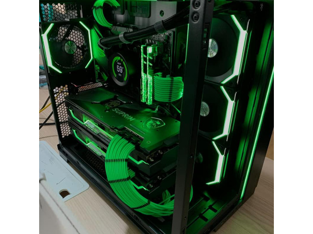 PSU Cable Extension Kit 30CM Length with Combs,1x24Pin/2x8Pin(4+4) EPS/3x8Pin(6P+2P) PCI-E/PC Sleeved for ATX Power Supply,(Green)