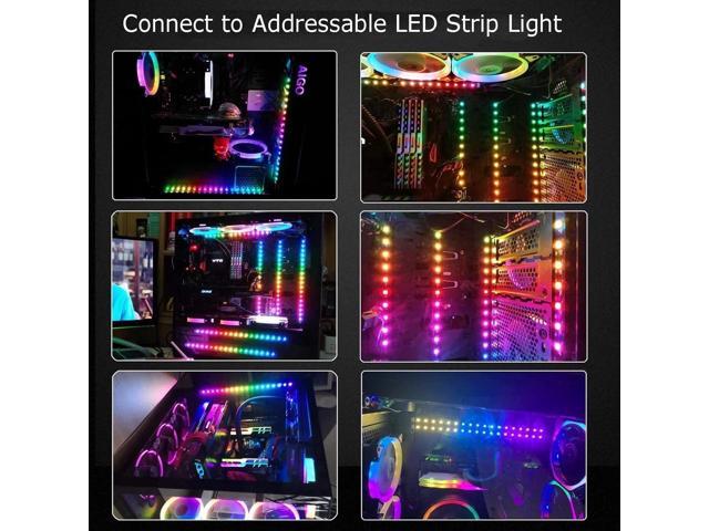 ARGB Splitter Cable, 5V 3 Pin Addressable RGB Splitter Cable with SM 3 Pin Male Connector for Computer Chassis, 1 to Dual ARGB Cable, 11.8 Inches,...