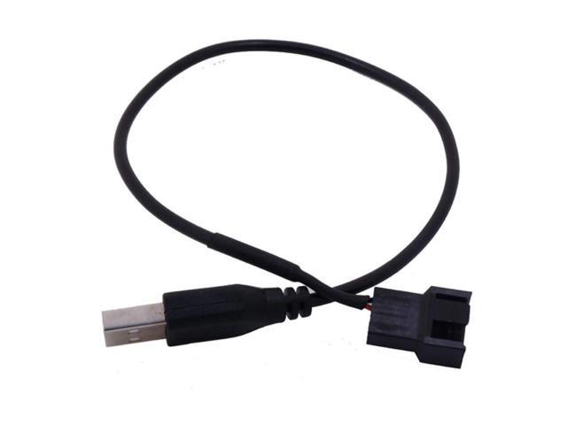 2 Pack USB to 3-Pin / 4-Pin PWM 5V USB Sleeved Fan Power Adapter Cable, USB to 3 Pin / 4 Pin Case Fan Adapter Connector Cable (USB-3Pin/4Pin Cable)