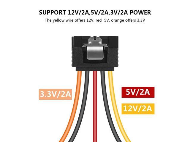 BUCIER 15 Pin SATA Power Y-Splitter Cable 6 Inches - 2 Pack