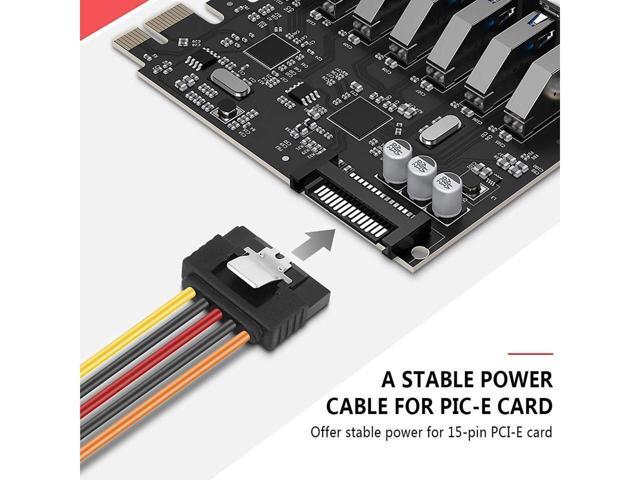 BUCIER 15 Pin SATA Power Y-Splitter Cable 6 Inches - 2 Pack