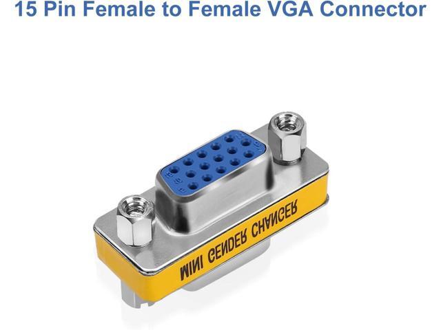 BUCIER VGA Coupler, 2 Pack VGA SVGA Connector 15 Pin Female to Female Mini Gender Changer Adapter