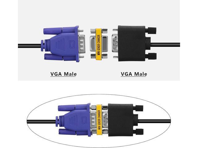BUCIER VGA Coupler, 2 Pack VGA SVGA Connector 15 Pin Female to Female Mini Gender Changer Adapter