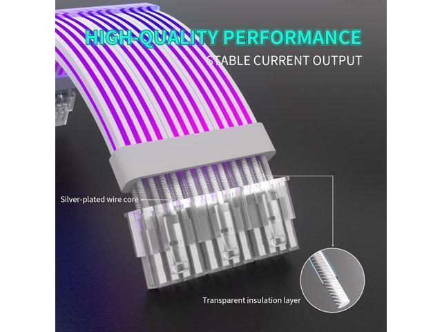 BUCIER RGB PC Cables,Strimmer 3x8 pin Extension Cable,PC Graphic Card Power Supply,5V 3Pin Sync ARGB PSU Cable