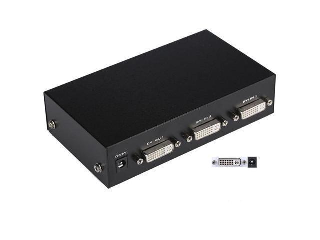 BUCIER DVI Switch Box, 2 in 1 Out DVI Selector for PC Laptop DVR Projector HDTV DVI Port Devices, Support 1920x1440, 165Mhz Bandwidth