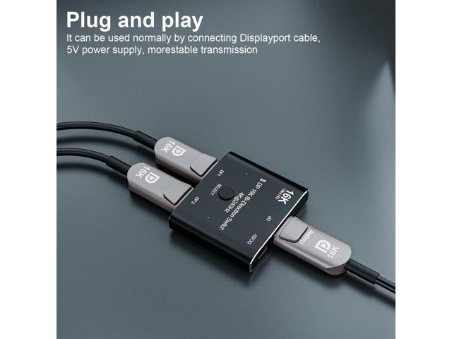 BUCIER DP DisplayPort 2.0 Bi-Direction 2x1 Switch Splitter Selector Hub Support HDCP SST Extended 16K@60hz 4K@240hz Convertor