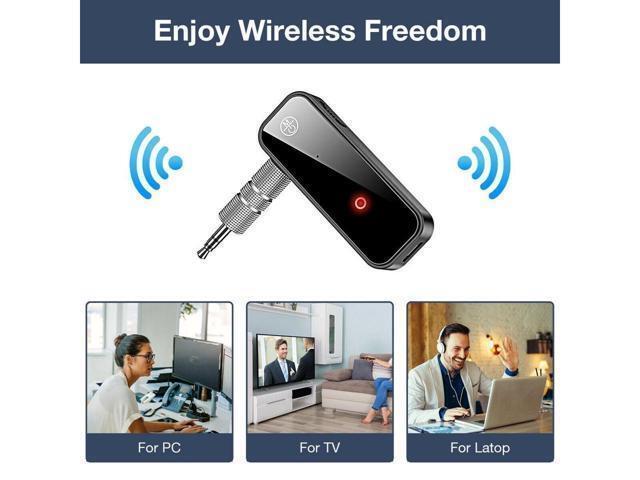 BUCIER USB Wireless Bluetooth 5.0 Transmitter Receiver 2in1 Audio Adapter 3.5mm Aux Car