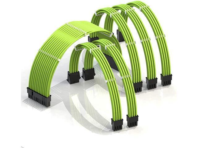 BUCIER 30cm PSU Cable Extension Sleeved Custom Mod GPU PC Braided w/Comb Kit - Compatible with RTX30901 x 24 P (20+4)2 x 8 P (4+4) CPU3 x 8 P (6+2)...