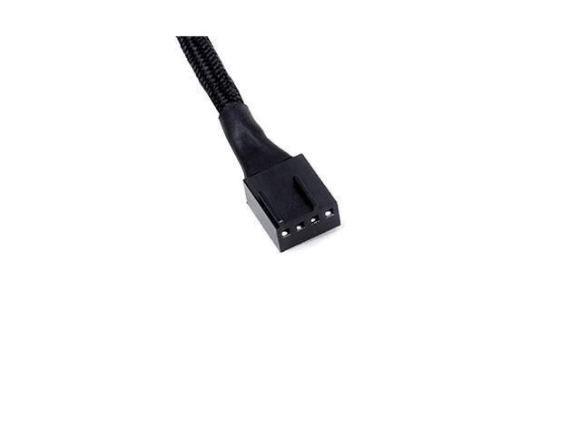 BUCIER 2 Pack 4Pin PWM Fan Splitter Cable Sleeved Braided Adapter Computer PC Fan Power Extension Cable 1 to 3 Converter for Computer ATX Case...