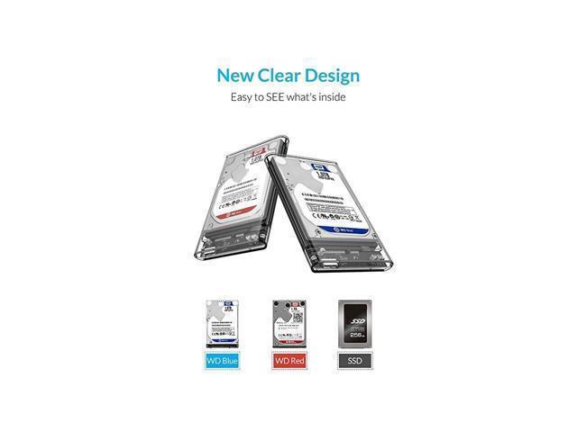 BUCIER USB 3 External Hard Drive Enclosure USB30 to SATA Portable Clear Hard Disk Case for 25 inch 7mm 95mm SATA HDD SSD Support UASP SATA III Max...