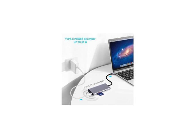 BUCIER USB Hub C 8 En 1 Aluminium Multi Type de Port Adaptateur C Hub Combo Pour Macbook Pro