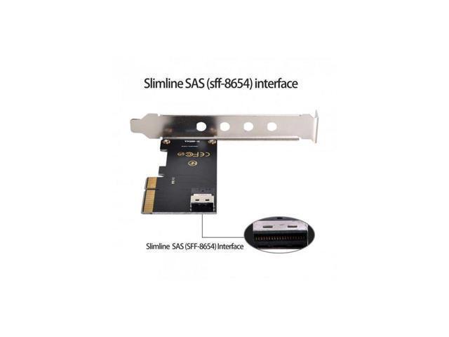 BUCIER PCI-E 3.0 4.0 to SFF-8654 Slimline SAS Card Adapter and U.2 U2 SFF-8639 NVME PCIe SSD Cable for Mainboard SSD