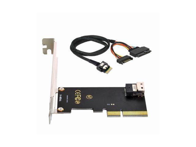 BUCIER PCI-E 3.0 4.0 to SFF-8654 Slimline SAS Card Adapter and U.2 U2 SFF-8639 NVME PCIe SSD Cable for Mainboard SSD