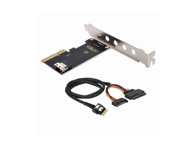 BUCIER PCI-E 3.0 4.0 to SFF-8654 Slimline SAS Card Adapter and U.2 U2 SFF-8639 NVME PCIe SSD Cable for Mainboard SSD