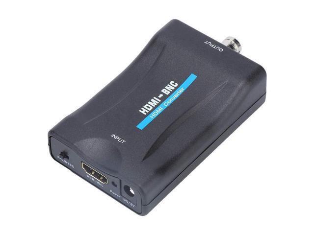 BUCIER HDMI to BNC Converter Video Adapter, with 3.5mm Audio Output, 480i 576i Resolution, Support NTSC/PAL Format for Full HD DVD/VHS/Video Player