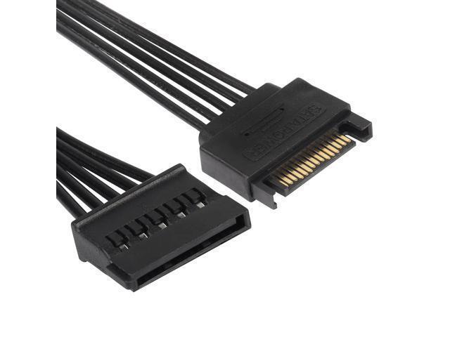 BUCIER SATA Power Splitter Cable SATA 15 Pin Male to 5 Female Power Splitter Extension Cable Serial ATA Power Cable Splitter Hard Drive Power Cable...