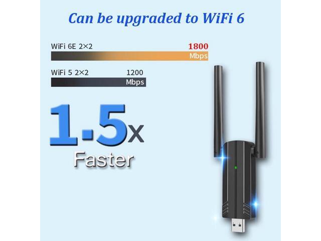 Wireless Adapter, USB 3.0 WiFi 6 Adapter for PC - 802.11ax AX1800 PC WiFi Adapter for Desktop Laptop Dual Band Wireless Adapter WiFi Dongle for...