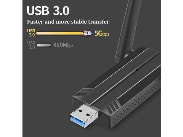 Wireless Adapter, USB 3.0 WiFi 6 Adapter for PC - 802.11ax AX1800 PC WiFi Adapter for Desktop Laptop Dual Band Wireless Adapter WiFi Dongle for...