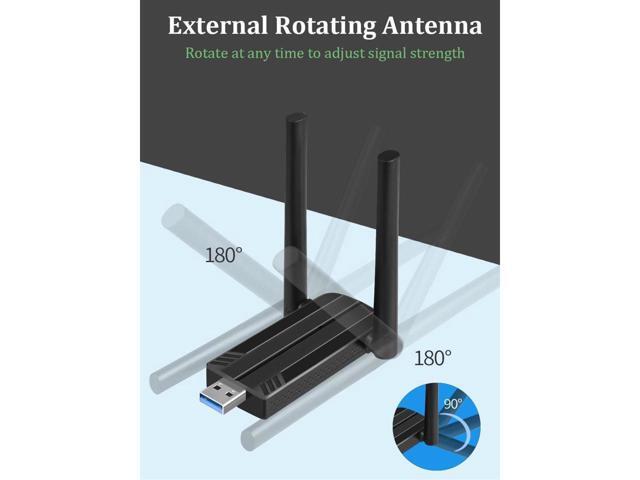 Wireless Adapter, USB 3.0 WiFi 6 Adapter for PC - 802.11ax AX1800 PC WiFi Adapter for Desktop Laptop Dual Band Wireless Adapter WiFi Dongle for...