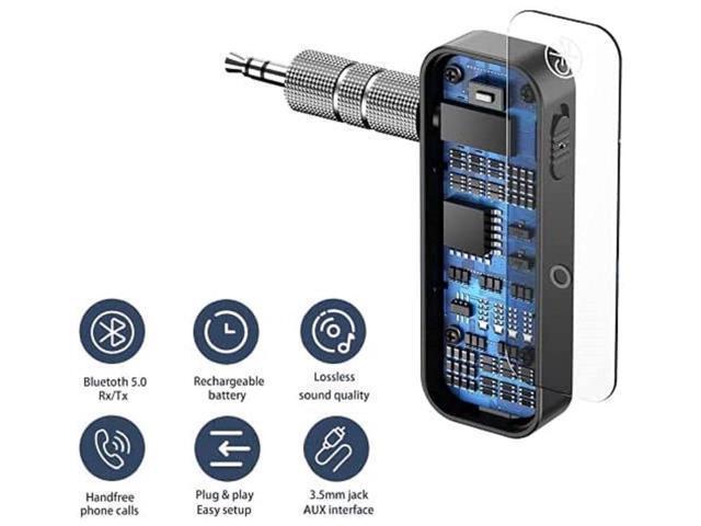 BUCIER Bluetooth 5.0 Adapter 3.5mm Jack Aux Receiver, 2-in-1 Wireless Transmitter & Receiver for iPod Touch (7th Generation), Streaming Audio of...