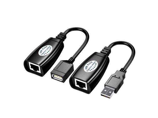 BUCIER USB 2.0 to RJ45 Adapter RJ45 LAN Cable Extension Cable USB Extender over Cat5 / Cat5e / Cat6 Cable
