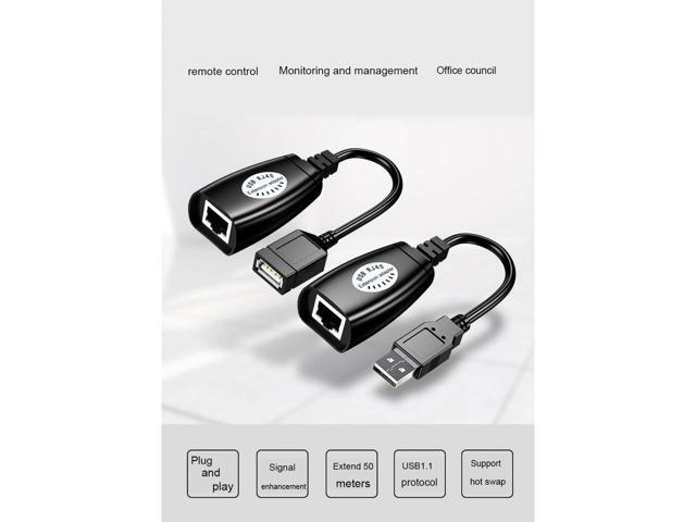 BUCIER USB 2.0 to RJ45 Adapter RJ45 LAN Cable Extension Cable USB Extender over Cat5 / Cat5e / Cat6 Cable