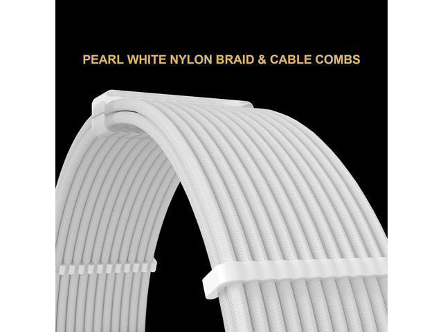 BUCIER White PSU Extension Cable Kit,Custom Sleeved Power Supply Cable Mod for PC Build 18AWG 24Pin ATX /8 (4+4) Pin EPS CPU Cable /8 (6+2) Pin...