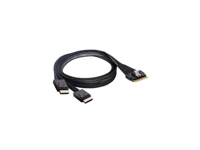 BUCIER PCI-E Ultraport Slimline SAS Slim 4.0 SFF-8654 8i 74pin to Dual Oculink SFF-8611 Cable 50cm PCI-Express