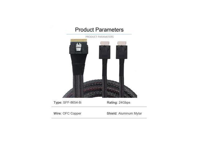 BUCIER PCI-E Ultraport Slimline SAS Slim 4.0 SFF-8654 8i 74pin to Dual Oculink SFF-8611 Cable 50cm PCI-Express