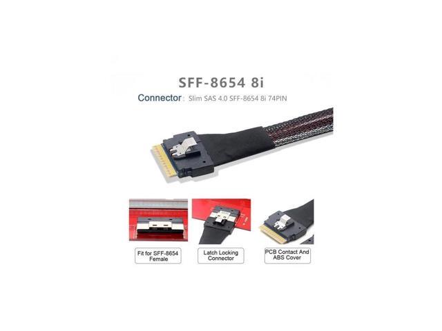 BUCIER PCI-E Ultraport Slimline SAS Slim 4.0 SFF-8654 8i 74pin to Dual Oculink SFF-8611 Cable 50cm PCI-Express