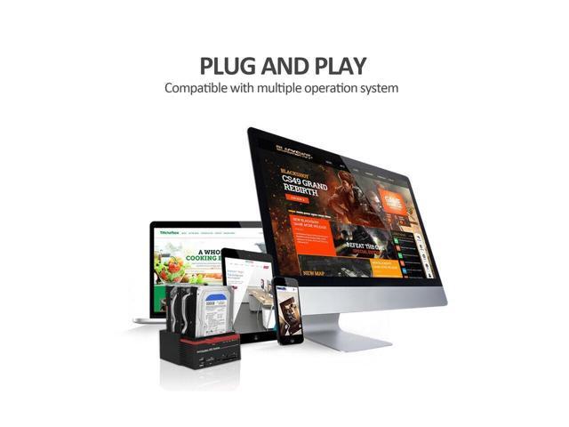 BUCIER HDD Docking Station IDE SATA Dual USB 3.0 Clone Hard Drive Card Reader 3-Bay