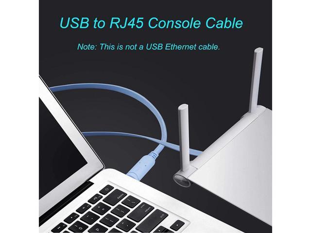 BUCIER USB to RJ45 Console Cable,5FT(1.5M) USB A Male to RJ45 Male for Routers, Switches,Serves and More,FTDI Console Cable