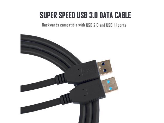 BUCIER USB 3.0 Cable Male to Male USB to USB Cable SuperSpeed Black 3 Feet