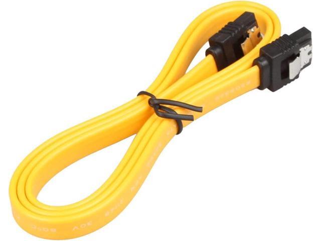BUCIER 2Pack 32in Long SATA Cable 6gb Straight with Locking Latch(Yellow)