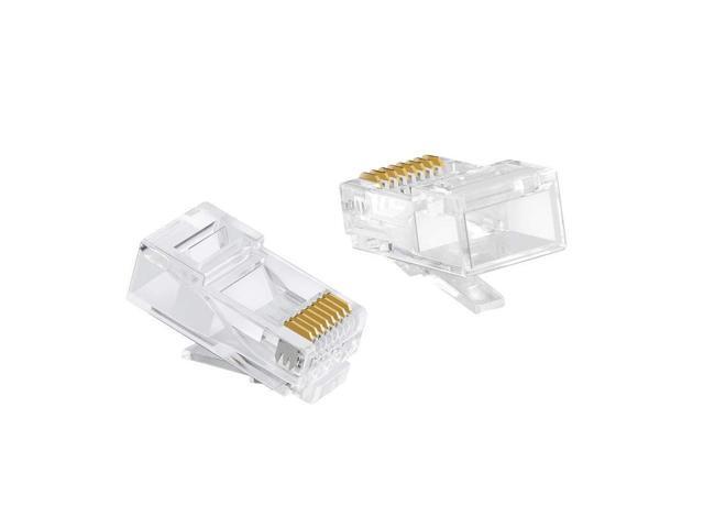 BUCIER Cat6 RJ45 Ends, 100-PACK Cat6 Connector, Cat6 / Cat5e RJ45 Connector, Ethernet Cable Crimp Connectors UTP Network Plug for Solid Wire and...