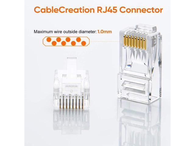 BUCIER Cat6 RJ45 Ends, 100-PACK Cat6 Connector, Cat6 / Cat5e RJ45 Connector, Ethernet Cable Crimp Connectors UTP Network Plug for Solid Wire and...