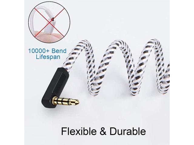 BUCIER CableCreation Headphone Extension Cable, 90 Degree TRRS 3.5mm Male to Female Audio Extension Cable 4-Conductor(Microphone Compatible), 6 Feet