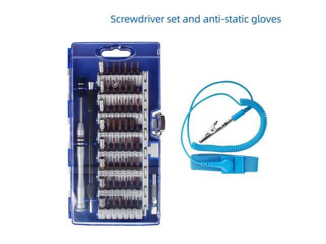 BUCIER Precision Screwdriver Set Professional Electronics Repair Tool Kit 60 in 1 Magnetic Screwdriver Bits for PC, With Anti Static Wrist Band