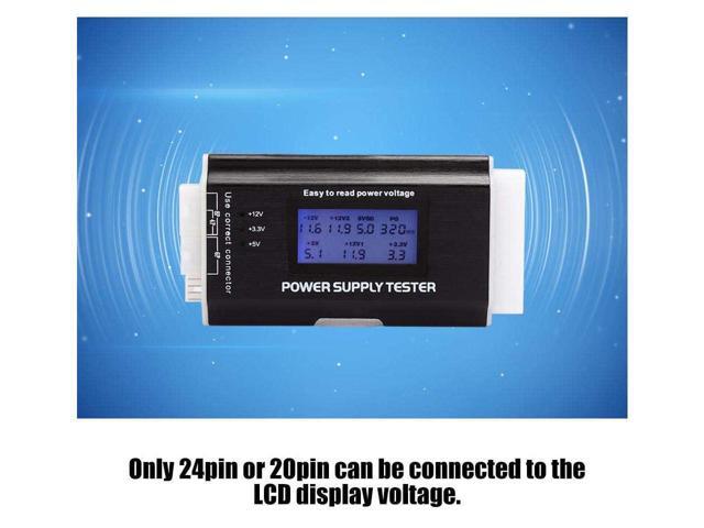 BUCIER Power Supply Tester, LCD Display Aluminum Alloy Support 20/24Pin ATX SATA, BTX, ITX, TFX Computer Power