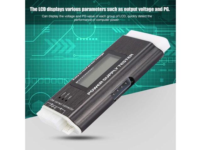 BUCIER Power Supply Tester, LCD Display Aluminum Alloy Support 20/24Pin ATX SATA, BTX, ITX, TFX Computer Power