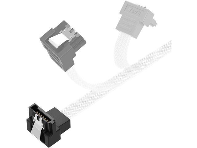 BUCIER 3PACK SATA Cable III 3 Pack 90 Degree Straight to Right Angle 6Gbps HDD SDD SATA Data Cable with Locking Latch 50cm 18 Inch for SATA HDD,...