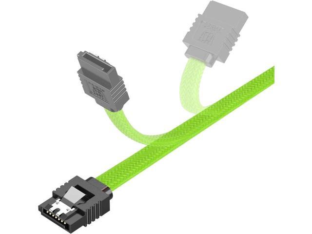 BUCIER 3PACK SATA Cable III 3 Pack 90 Degree Straight to Right Angle 6Gbps HDD SDD SATA Data Cable with Locking Latch 50cm 18 Inch for SATA HDD,...