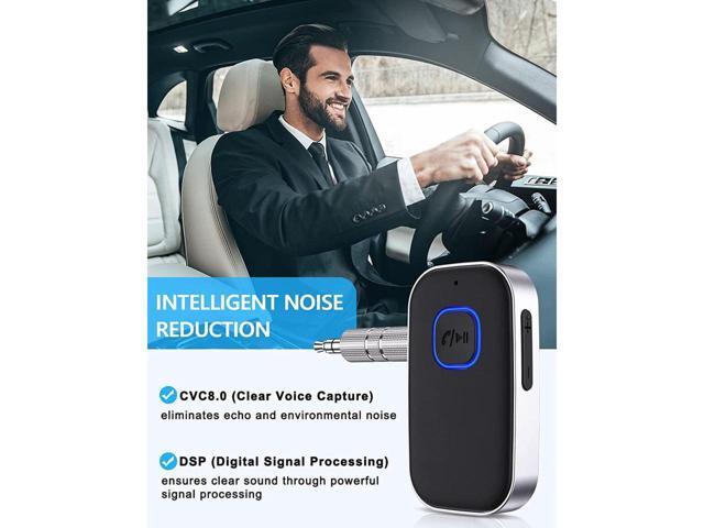 BUCIER Bluetooth 5.0 Receiver for Car, Noise Cancelling Bluetooth AUX Adapter, Bluetooth Music Receiver for Home Stereo/Wired Headphones/Hands-Free...