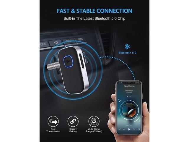 BUCIER Bluetooth 5.0 Receiver for Car, Noise Cancelling Bluetooth AUX Adapter, Bluetooth Music Receiver for Home Stereo/Wired Headphones/Hands-Free...