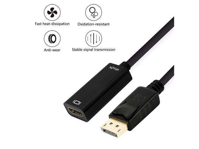 BUCIER DisplayPort to HDMI, 4K Gold-Plated DP Display Port to HDMI Adapter (Male to Female) Compatible for Lenovo Dell HP And More (4K Black)